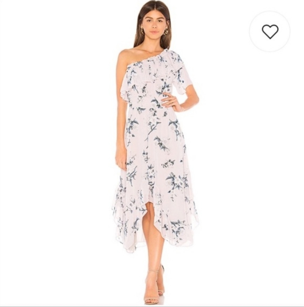 Misa Los Angeles Lavender Floral Asymmetrical Dress
